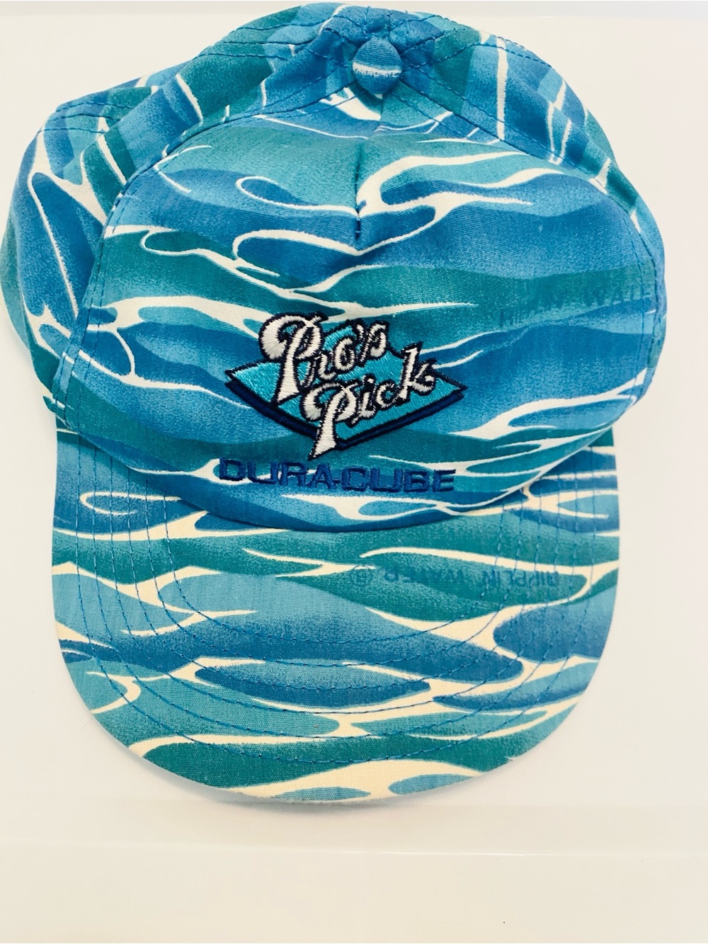 Vintage Pro’s Pick Dura-Cube Blue Wave Baseball Cap Hat SnapBack made in USA EUC